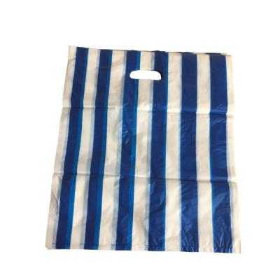 China Custom Printed Folding Logo Design LDPE/HDPE Handle Plastic Bag Die Cut Shopping Bag For Garment/Shoe Packaging for sale