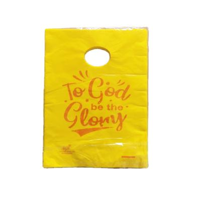 China Folding Custom Printed Logo Cheap HDPE Die Cut Plastic Shopping Bag for sale