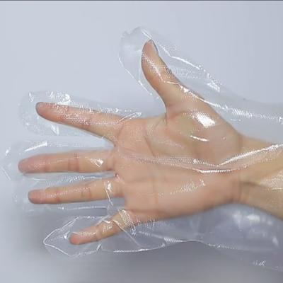 China Custom Pe Cleaning Gloves Folding Restaurant Single Use Disposable Pe Finger Glove Plastic Gloves for sale