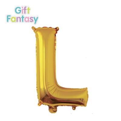 China Gift Toy 16 Inch Golden Alphabet Letter L Balloons Happy New Year Foil Helium Balloon Happy Birthday Decoration for sale