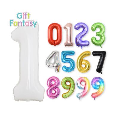 China Gift Toy Party Number Foil Balloon Retail Packing Set Kids Bath Decoration Party Happy Birthday Balloon Decoration Globos New for sale