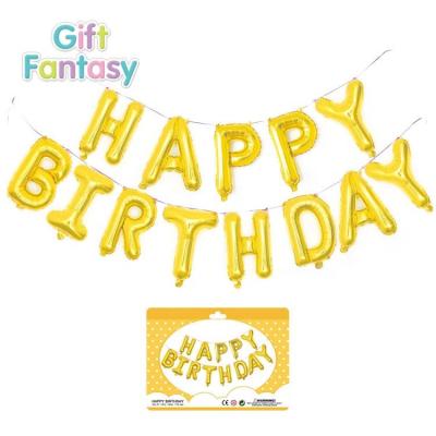 China Gift Toy Party Decoration Balloon Banners Custom Colors Alphabet Letters Happy Birthday Foil Balloons 16 Inch Happy Birthday Balloon Set for sale