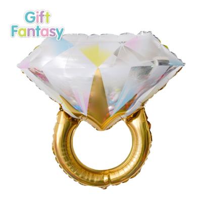 China Gift Toy Giant Diamond Engagement Ring Helium Foil Balloon Valentines Wedding Proposal Shower Party Bachelorette Engagement bslloon globo for sale