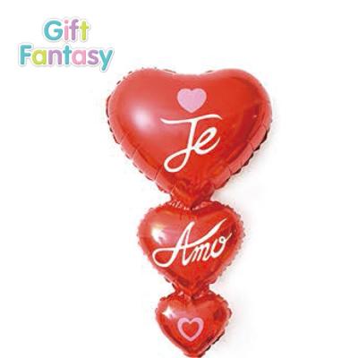 China Gift Toy Wholesale Globos Te Amo Three Spanish Heart Balloon For Wedding Party Valentine's Day Helium Foil Balloon for sale