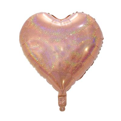 China 18 Inch Amazon Party Gift Toy For Adults With Foil Helium Balloons Gold And Other Laser Foil Balloons Heart Shaped Globos for sale