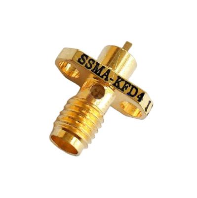 China 50Î © Wholesale Low Price Mini Straight Crimped Cable Patch SSMA High Density Coaxial Connector for sale