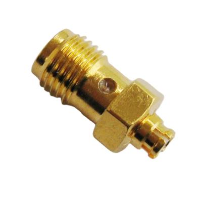 China 50Î © Fine Machined Brass Antenna Connector 18Ghz SMP Female To SMA Female Adapter for sale