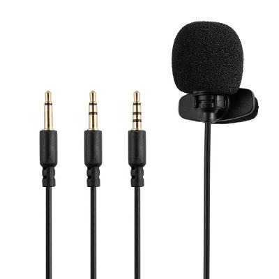 China External Portable 3.5mm Cable Mobile Lavalier Lapel Microphone Supply Cable Microphone For Smartphone Phones Recording for sale