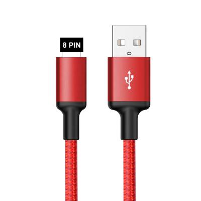 China MP3/MP4 Player USB 2.0 USB 5V/2.4A Fast Charging Cable Nylon Braided Usb Cable A To 8PIN For Mobile Phone for sale