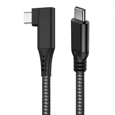 China HOT Selling USB C to C MP3/MP4 Player Elbow Braided Cable 3.1 Fast Charging Cable for sale