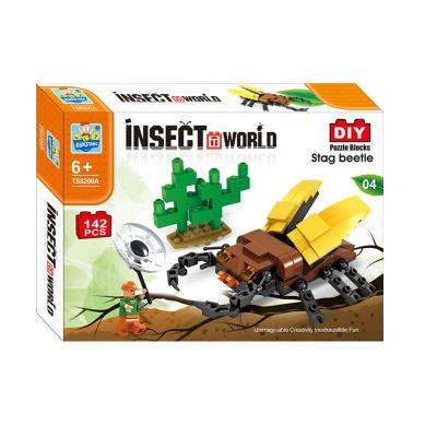 China DIY Cute Blocks Insect World ABS Beetle Blocks Cheap Plastic Toys For Game for sale