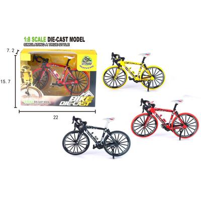 China Friction Toy Alloy Racing Bicycle Mountain Bike Mini Bicycle Model Cool Boy Toy Bike Diecast Model for sale