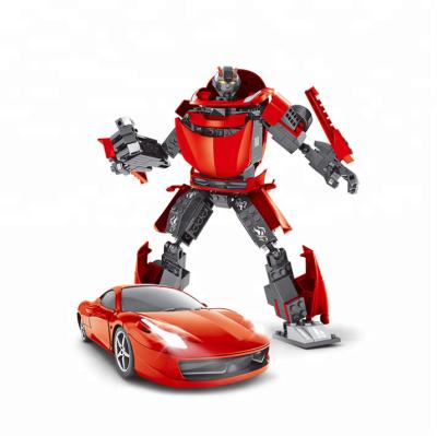 China Toys for racing car deformation building block architecture combination robot diy plastic toys model kids cars 2in1 for kids educational learn for sale