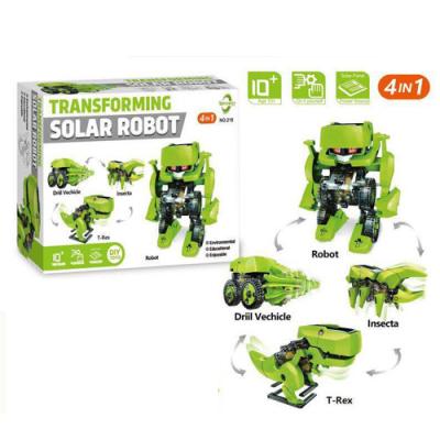 China DIY TOY Hot sale 4-in-1 diy robotic transformation toys for kids solar robot toy for sale