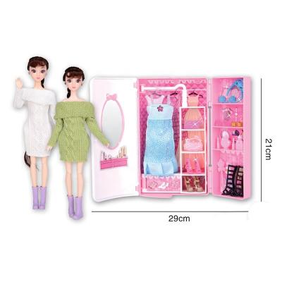 China Mini High Quality 11.5 Inch Dolls With Accessories Play Room Toys For Girl 2 In 1 Wardrobe And Hang Bag Dolls for sale