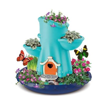 China 3+ 2022 DIY Educational Kindergarten Toys Electric Flower and Plant Game Set House with Light Flower Pots for sale