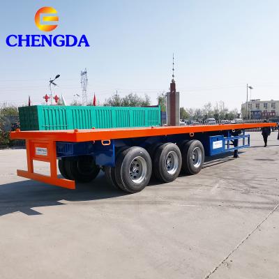 China Truck trailer 2018 2019 year 3axles 40ft used semi flatbed trailers for sale for sale