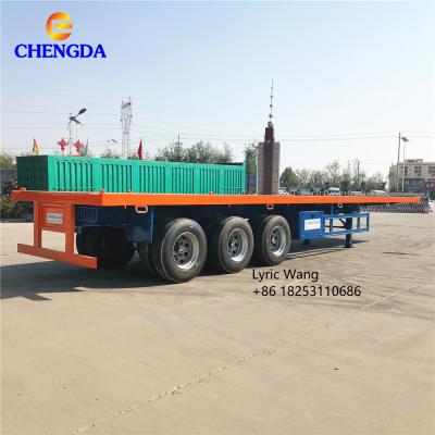 China Truck Trailer Used 5 Unit Low Price 40ft Flat Bed Semi Trailer In Stock for sale