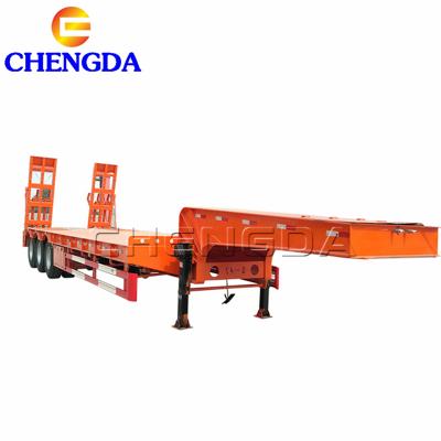 China Truck Trailer 3 Axle Lowbed Machinery Transport Tuck Semi Trailer Lowbed Trailer For Sale for sale