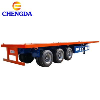 China Truck Trailer Factory Selling New And Used 3 Axle 40ft Flat Bed Semi Trailer Flat Bed Container Semi Trailer Chassis for sale