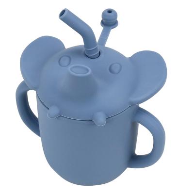 China BPA Free Cartoon Look Silicone Infants Elephant Shape Student Bottle For Baby Drinking for sale