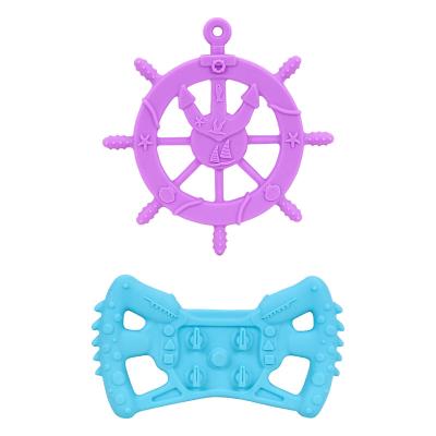 China Soft Shape Baby Toys BPA Free Food Grade Silicone Of Toy Baby Teether Rudder And Game Controller for sale