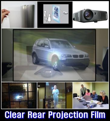 China 1.52x5 Meter transparent projection film , Holographic Rear Projection screen foil for sale