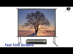 Portable Fast Fold Screens 100 Inch Aluminum Housing For Presentations