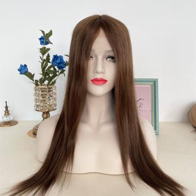 China Beautiful Ash Brown Color Raw Mongolian Silky Straight Lace Front Wholesale 100% Virgin Hair 12A Virgin Hair Jewish Wave Wig for sale