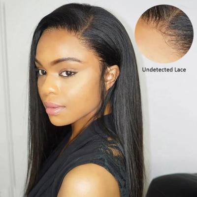 China Cheap Super Thin 100% Virgin Hair Piece 13*6 HD Lace t Cuticle Aligned Hair Wig Lace Headband for sale