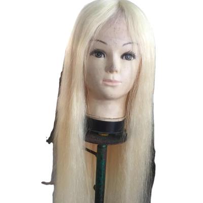 China 100% Soft Mongolian Hair Topper Low Waist Large Jewish Silk Top White Blonde Color Hair Basic Wholesale for sale