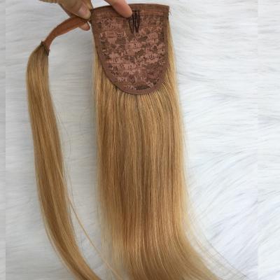 China #27 Honey Brown 100% Human Hair Wrap Around Ponytail Extensions 100% Human Hair 14inches 35cm 60Grams for sale