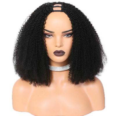 China 100% Curly Kinky Curly Hair U Part Wig Hair For Color Women's Curly Hair 2x4 1X3 Opening Size Wig 3C 4A for sale