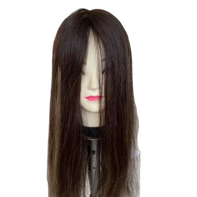 China Absolutely Jewish Sheitels Silk Hair Hide Silk Top Dark Brown BOB Topper Soft Silky Brazilian Virgin Basic Longer With Highlights Topper for sale