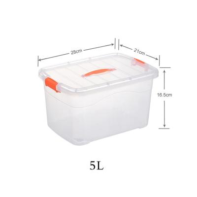 China Clear Plastic Storage Boxes Mini Customized 5l Organizer Plastic Outdoor Storage Box Customized for sale