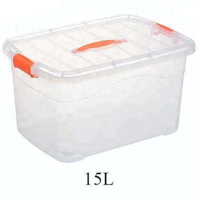 China 15L Universal Environmental Protection Viable Sample Clear Plastic Storage Box Small Stackable for sale