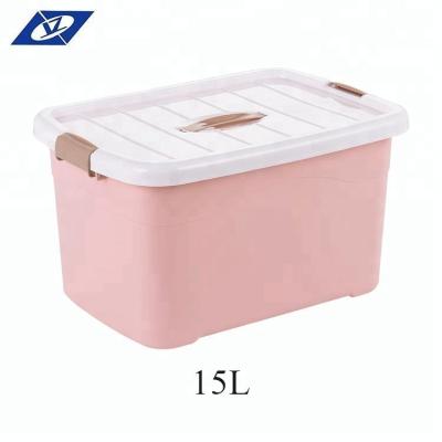 China Sturdy Durable Large Universal Purple 15L Plastic Industrial Storage Box Under Bed for sale