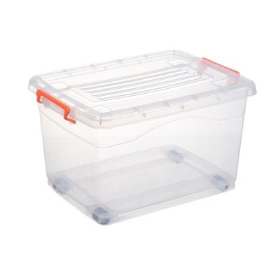 China Durable 70L Plastic Platform Waterproof Wear Resistant Decorative Storage Boxes With Lid for sale