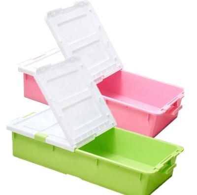 China Sustainable Wheels For Organization Tool Easy Maneuvering Clear Plastic Home Storage Box for sale