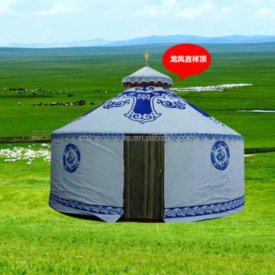 China Steel And Bamboo Frame Luxury Mongolian Yurt Windproof With Insulation Cover Inside Decorative for sale