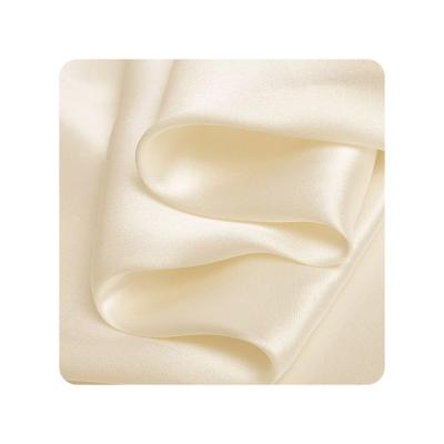 China Breathable 100% pure silk fabric 16MM/19MM/22MM/25MM/30MM mulberry silk fabric for silk pillowcases champagne color for sale