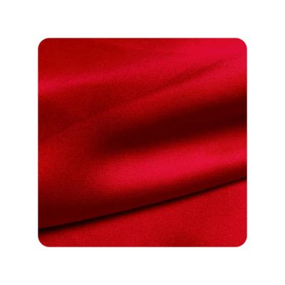 China Customized wholesale in-stock breathable 30 mm 100% pure natural mulberry silk fabric washable for clothing or pillow case red color for sale