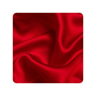 China Stretch Spandex Silk Fabric 19mm Stretch Silk Satin / Charmeuse For Silk Dress Red Color By The Meter for sale