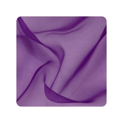 China Breathable Plain Dyed 100% Pure Pure Silk Mulberry Organza Fabric For Bridal Wedding Dress 5mm Width 140cm Width Purple Colors for sale