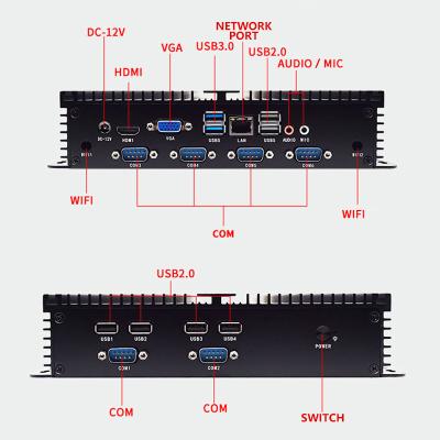 China Windows 10 Desktop Mini PC Core I3 I5 I7 Linux Fanless HDmi Vga 12v Usb 3.0 24/7 SSD for sale