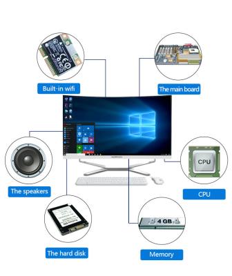 China 24Inch IPS Display Curved Computer AIO With 0.264mm Pixel Pitch for sale