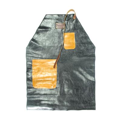 China 100% Customized Retro High End Brown Leather Apron Cafe Bartender Eco-Friendly Aprons for sale