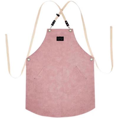 China 100% Universal Customized Eco-Friendly PU Apron Barber Coffee Shop Bar Work Waterproof Leather Aprons for sale