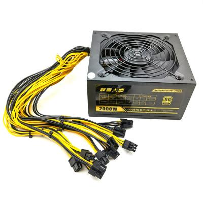 China Desktop PSU Graphics Card Power Supply 6pin Desktop Units 2000w 10 GPUs for sale