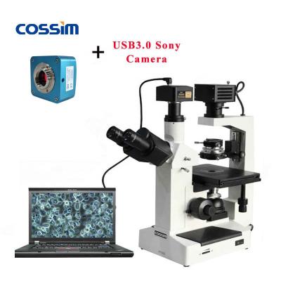 China USB3.0 Digital Trinocular Optical Microscope Inverted Biological Microscope with Camera for Lab Teaching BLD-200+E3ISPM for sale